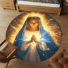 1PC Virgin Mary Halo Light Round Chair mat Area Rug - Non-Slip, Floor Mat for Office, Bedroom, home decor Christmas Gift c0528140