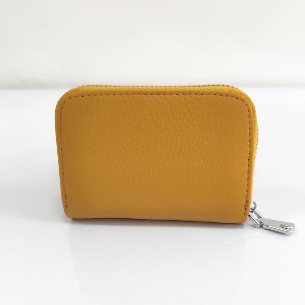 Best-Selling Women's Cowhide Zipper Accordion Card Holder with Multi-Card Slots