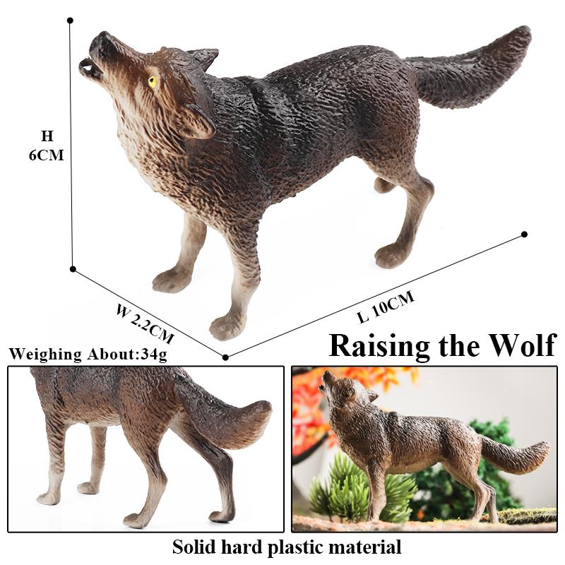 Oenux Wild Beast Animals Small Gray Wolf Maned Wolf Baby Wolves Simulation Model Action Figures Collection PVC Gift Kid Toy Gift