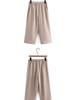 Brand Mom 2026 New Summer Cotton Linen Two-Piece Set: Short Sleeve T-shirt & Top for Middle-aged and Elderly Women