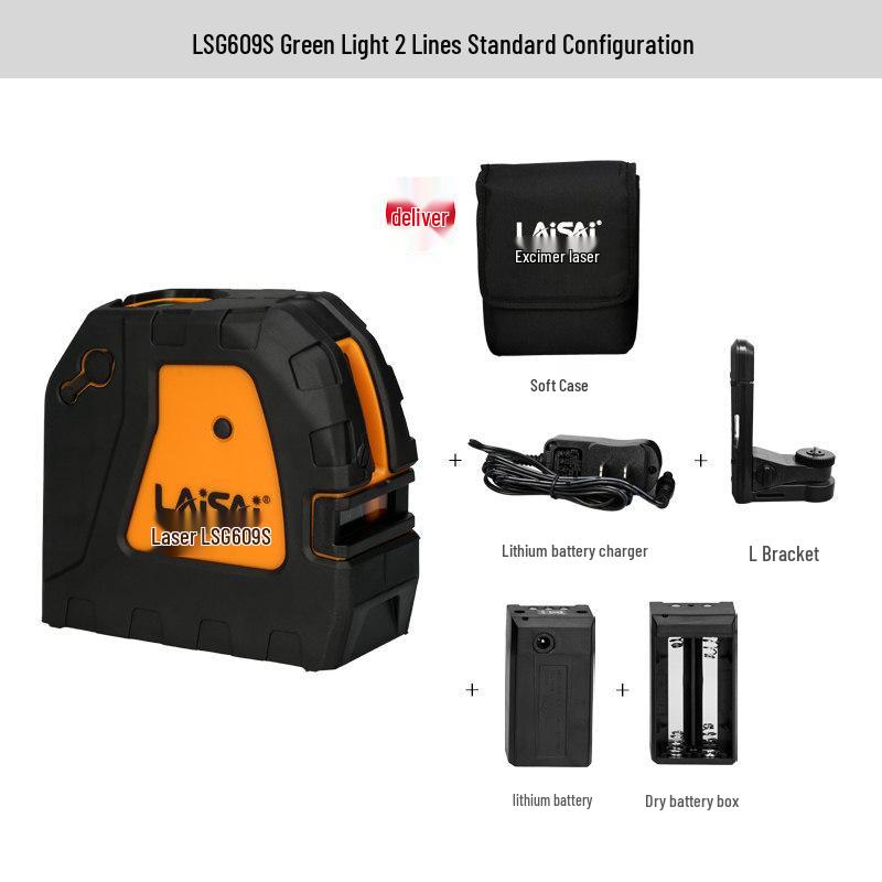

Laise 609S Portable Dual-Line Green Laser Level with Magnetic Water Leveler