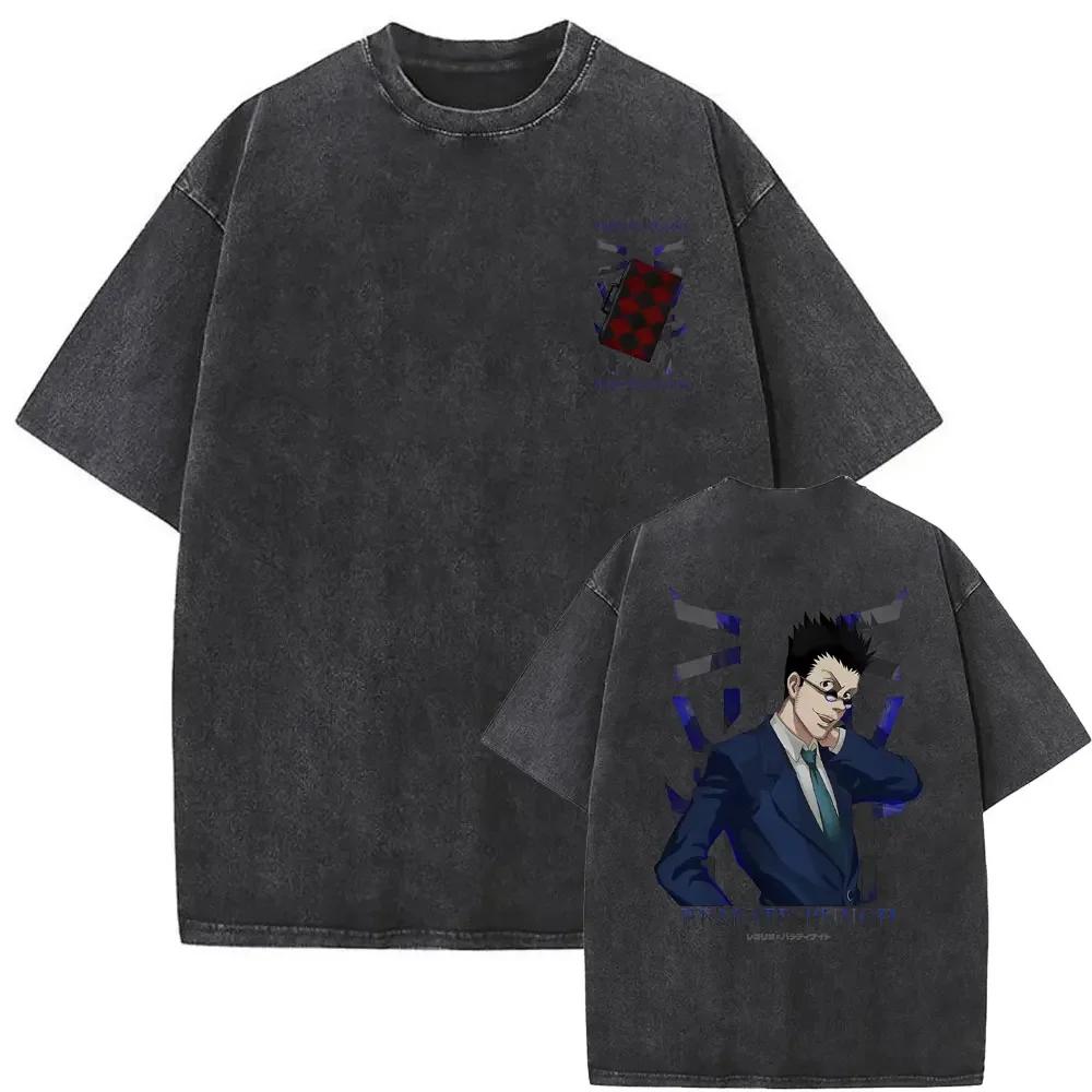 Killua Zoldyck Hunter X Hunter Graphic T-shirt Harajuku Washed T-shirts Men Women Cotton Casual Oversized Short Sleeve T Shirts