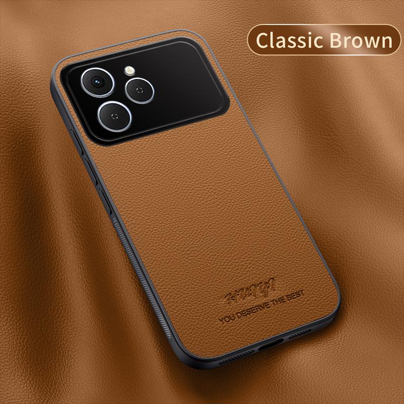 

Luxury Business Leather Soft Frame Magnetic Cover For Tecno Spark 40 Spark40 4G Phone Cases Capa Tecno spark 40 коричневый