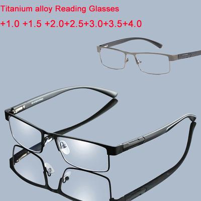Reading Glasses Men Titanium Alloy Non Spherical Presbyopia Glasses Business Hyperopia Prescription Eyeglasses +1.0 To +4.0