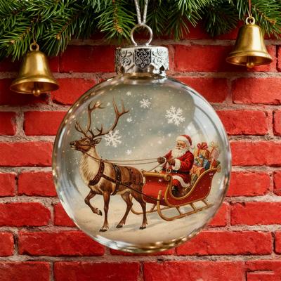 Weihnachtskugel Ornamente Schneehaus/Baum/Weihnachtsmann Klar Weihnachtskugel Hängedekoration für Feiertags-Winterbaumdeko