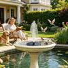 Bird Bath Solar Fountain Flower-shaped Floating Water Tray With 4 Nozzles Solar Powered Water Fountain For Garden Villa