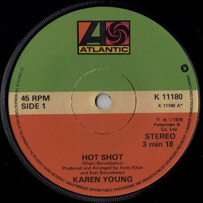 7-Zoll-Single KAREN YOUNG Hot Shot K11180 Atlantic 1978 UK SoulFunk Gebraucht