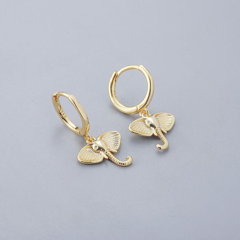 Elephant Hoop Earrings For Women Female Simple Cute Ethnic Style Jewelry Gifts