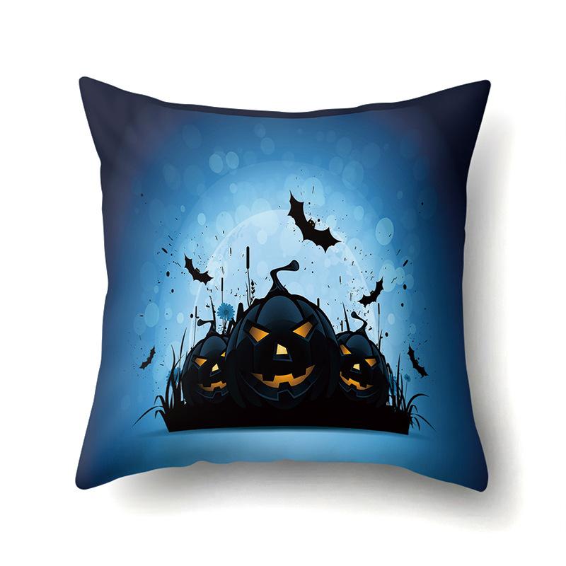 Halloween Polyester Pillow Case Car Waist Pillow Pumpkin Sofa Cushion Cover Office Living Room Pillow Case