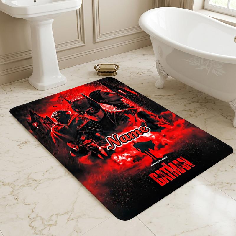 Custom Name Dark Knight Living Room Non-Slip Area Rug Soft Carpet for Bedroom Kids Playroom Sofa Office Home Decor Doormat