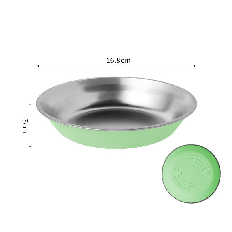 Stainless Steel Pet Bowl with Non-Slip Silicone Base, Durable Dog Cat Food Water Bowl, Multi-Color Available for Pets