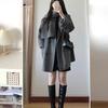Gray Korean-Style Wool Coat for Women - Spring/Autumn 2025, Petite Mid-Length