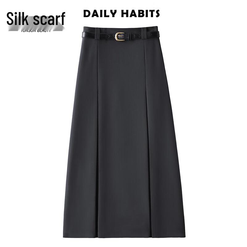 Women s High-Waist Pleated A-Line Midi Skirt M