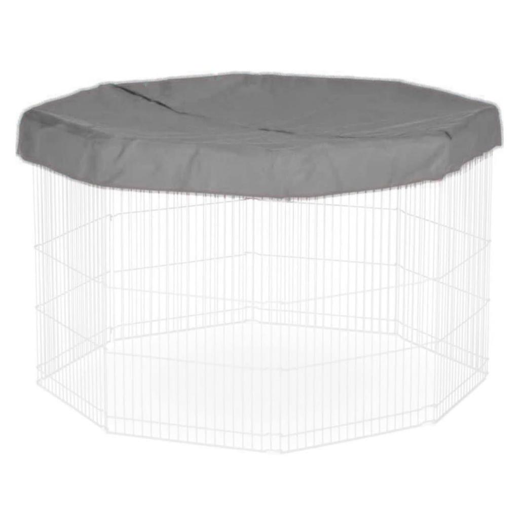 Marshall Small Animal Playpen (8-Way Playpen) with Floor Mat and Cover, Gray, 116 x 116 x 9.5 cm