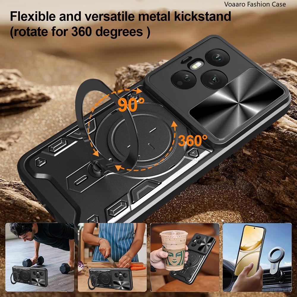 Slide Lens Armor Funda for Honor 400 Pro 5G Global Case for Honor 400 Pro 5G Global DNP-NX9 Case Magnetic Ring Kickstand Cover
