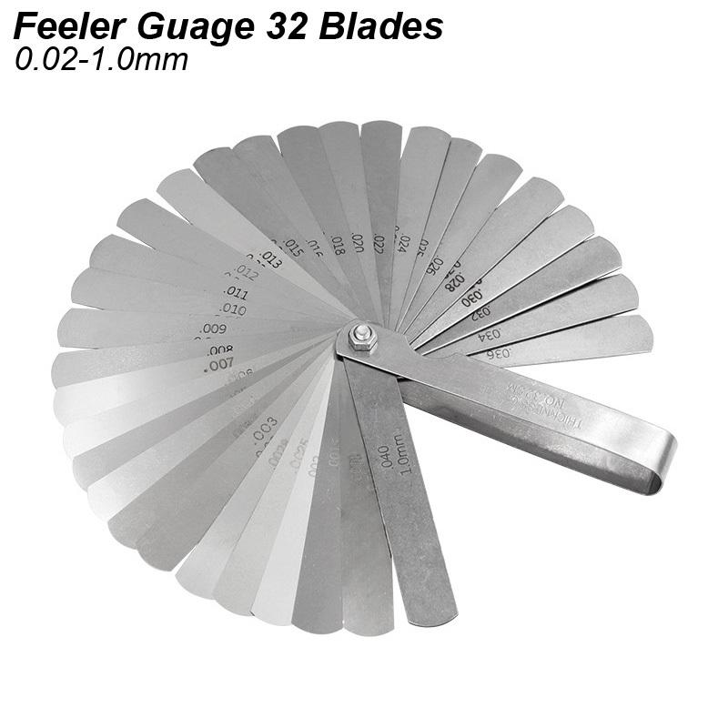 

Толщиномер щуп 32 лезвия набор метрический мм имперский дюйм прямой зазор измерительный инструмент калибратор клапана зонд форма для мотоцикла