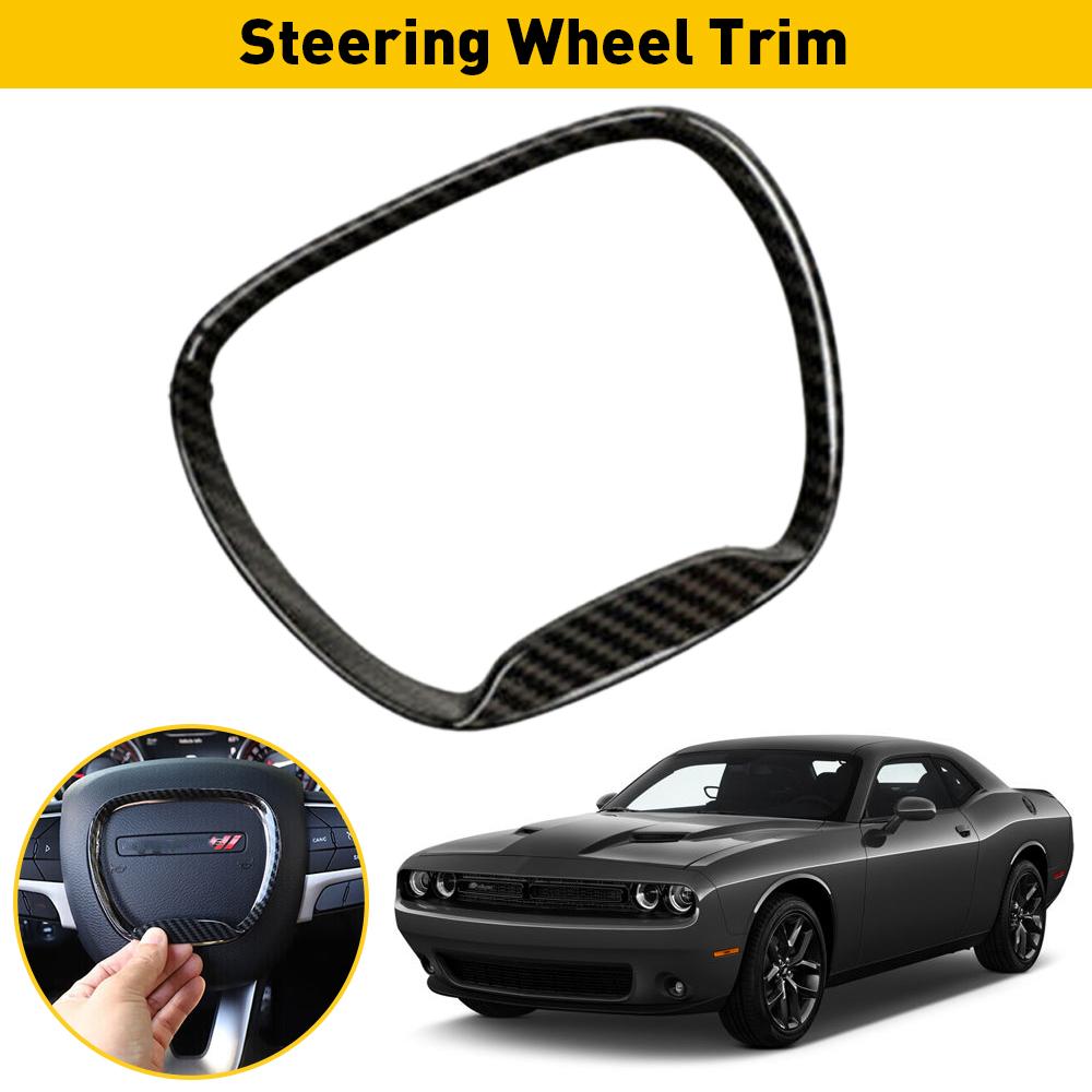 Car Steering Wheel Frame Trim Cover for Dodge Charger Challenger Durango 2015 2016 2017 2018 2019 2021 2022 Jeep Grand Cherokee