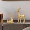 A Pair of Christmas Reindeer Statues, European-style Mini Deer Figurines for Bedroom, Living Room, Study, and TV Cabinet Decor