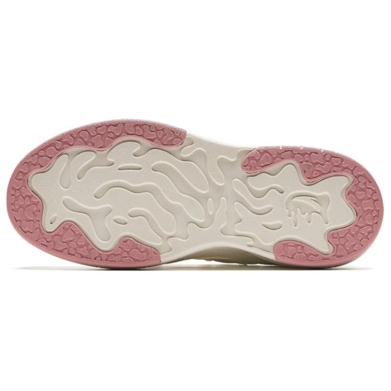 Anta Seaweed Height Increasing Lightweight Low-Top Skateboard Shoes Women's White Pink Sneakers 922428011-6