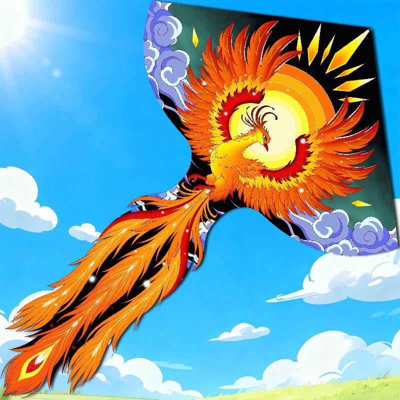 Rosa Phönix Zeichentrick-Drachen - Pfauen-Drachen für Kinder