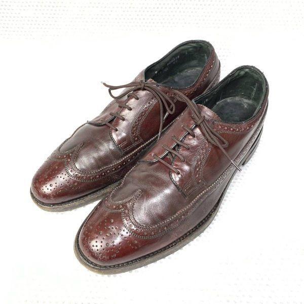 

70s 1972 Made/Florsheim/Full Brogue Wingtip Business Shoes/9C/26.0-27.0cm/Reddish Brown/(USED)