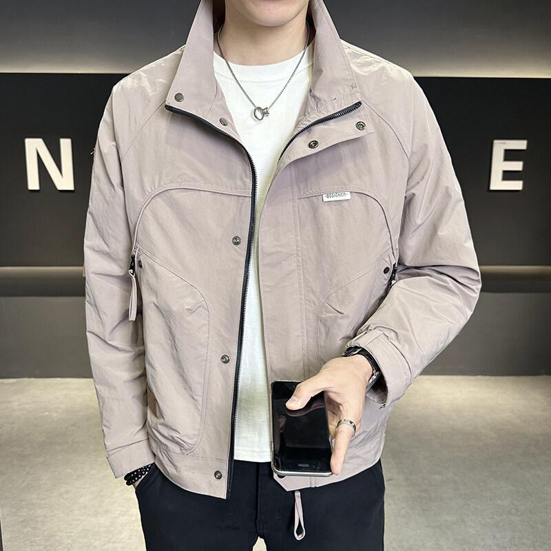 The Same Spring New Jacket Men'S Stand-Up Collar Tooling Military Fashion Coat Handsome Trend Casual Versatile Spring And Autumn