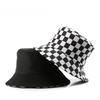 Double Sided Plaid Bucket Hats for Women and Men Fashion Personality Fisherman Cap Outdoor Sports Travel Sun Shade Bob Hat Gorra