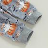 Baby Boys Halloween Clothes Pumpkin Print Long Sleeve Sweatshirt and Elastic Pants 2 Piece Tracksuit for Toddler