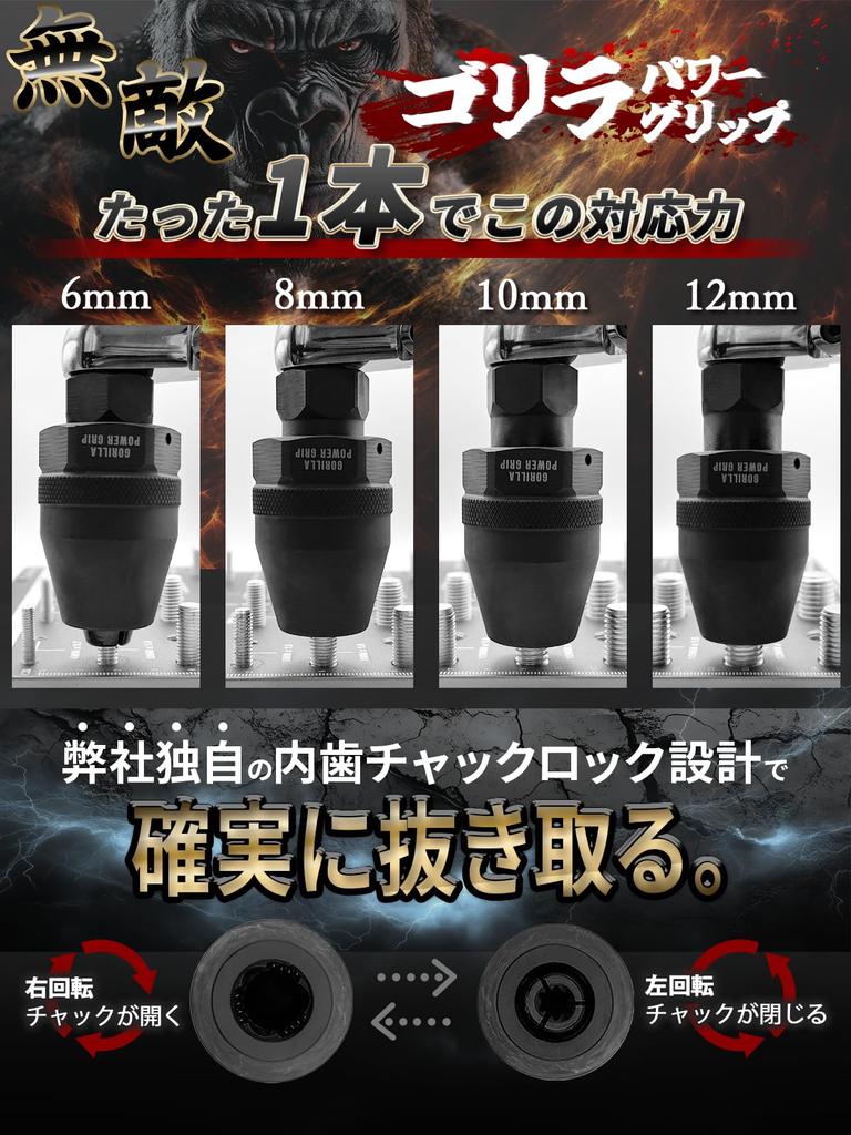 If This Doesn't Work, Give Up! Stud Bolt Remover for 6-12mm Bolts. [Breakage] [Rust] [Stuck] [Striped] [Gorilla Power Grip]