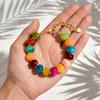 Boho Beaded Bracelets Colorful Acrylic Beads Bracelets Adjustable Length Lightweight Bracelets Lightweight Jewelry for Women Girls Daily Wear