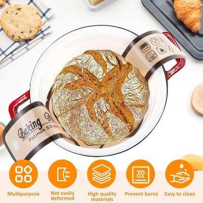 Silicone Bread Sling for Dutch Oven Mat Heat Resistant Bread Baking Mat Pizza Cake Sourdough Loaf Maker Sheet Liner Pad Bakeware
