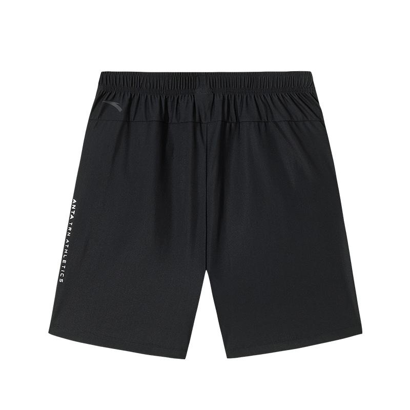 Anta Comfortable Simple Versatile Solid Color Mid Waist Five Point Casual Shorts Men Shorts Black 152527311-3