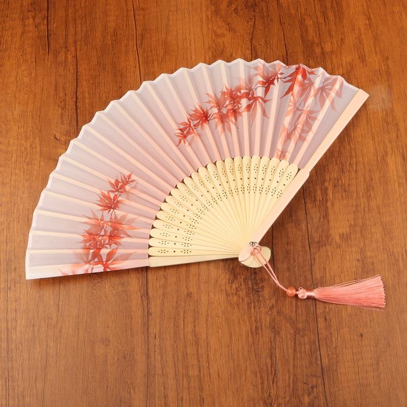Vintage Silke Sammenleggbar Vifte Kinesisk Japansk Kunsthåndverk Gave Hjemmedekorasjoner Danse Håndvifte Bambus Vifter Po Rekvisitter