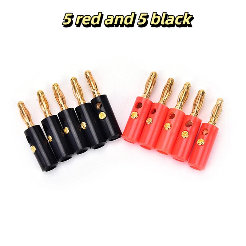 10 Stück/Los Audio Lautsprecher Schraube Banane Goldplatte Stecker Verbinder 4mm