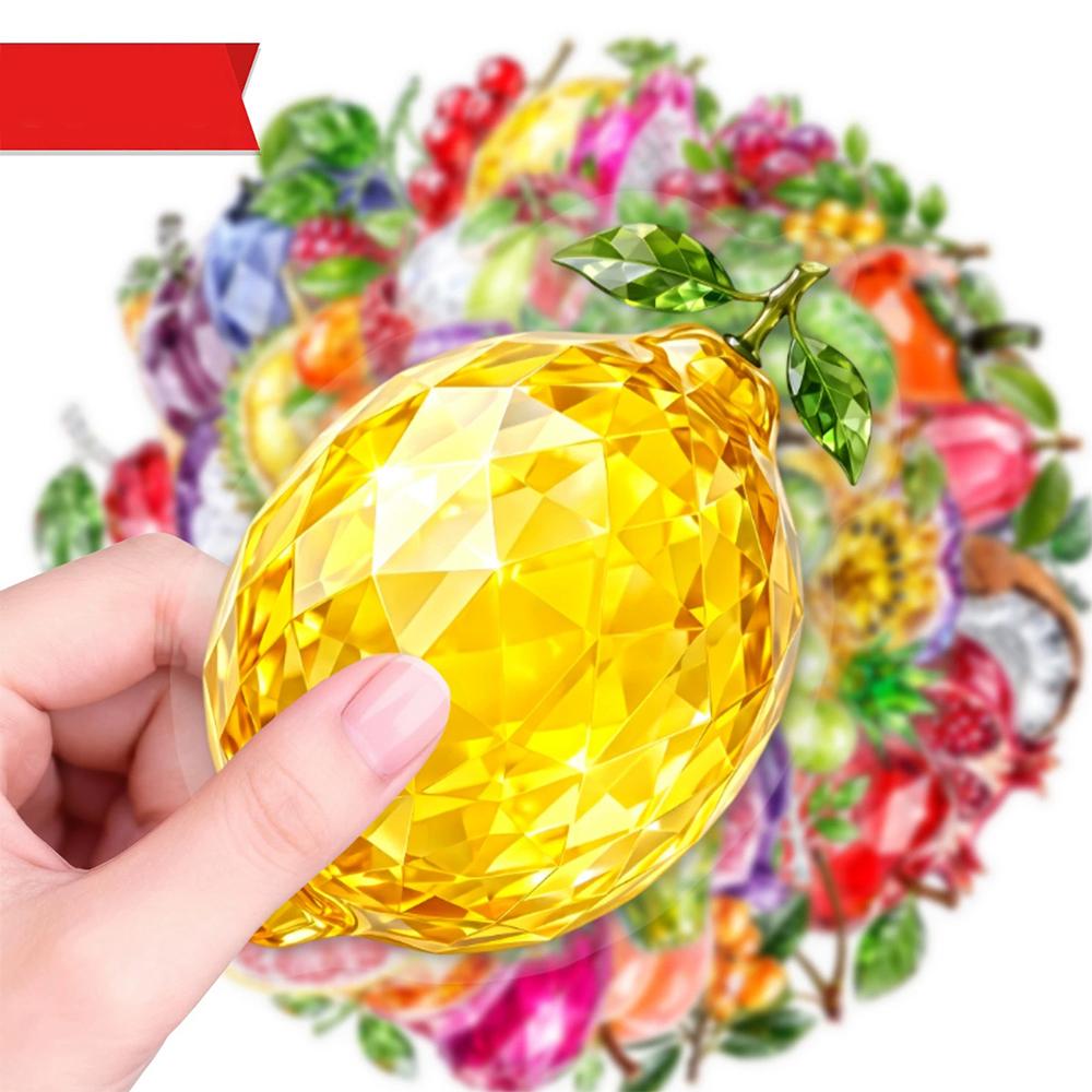 10/30/50pcs Cute Cartoon Crystal Fruit Graffiti Stickers Aesthetic DIY Notebook Phone Luggage Waterproof Decoration Sticker Pack