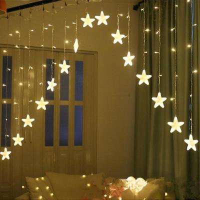 300cm Lampki 220V Kurtyna LED z Gwiazdami Girlanda Oświetleniowa do Domu Sypialni Dekoracja na Wesele Dekoracja na Imprezę Dekoracja na Halloween