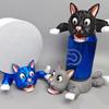 Creative 3D Printed Cat Coasters Funny Panicked Cat Cup Pad Cup Holder Office Desktop Home Decoration Ornament