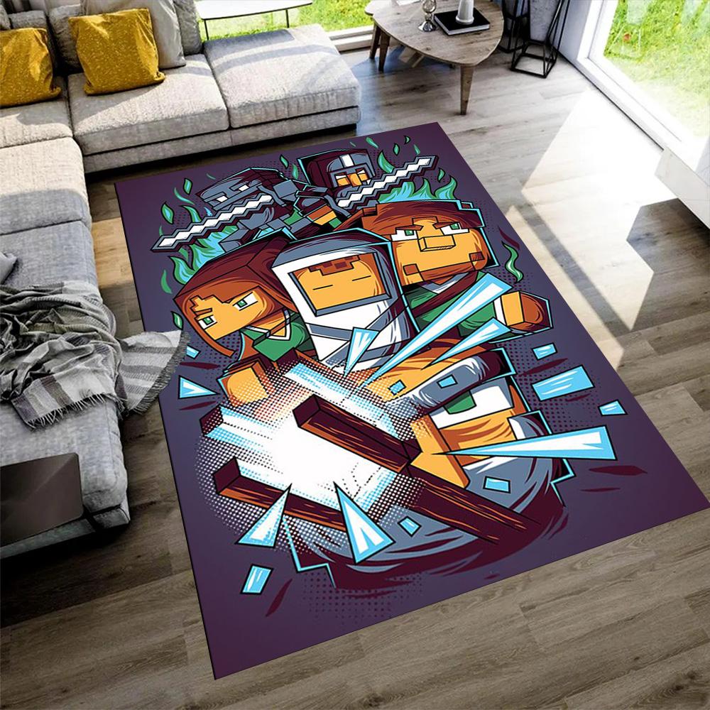 Minecraft Floor Rug Office Rug Perfect for Foyer Outdoor Balcony Entryway Antislip Carpet Anime Office Decor Perfect Gift for Women/Men