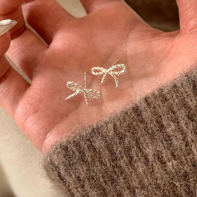 Simple Small Bow Stud Earrings For Women Cute Hypoallergenic Daily Wear Ear Piercing Jewelry Gift