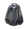 Men's French Retro Cable Knit Sweater - Autumn/Winter Two-Piece, Loose Lapel Style