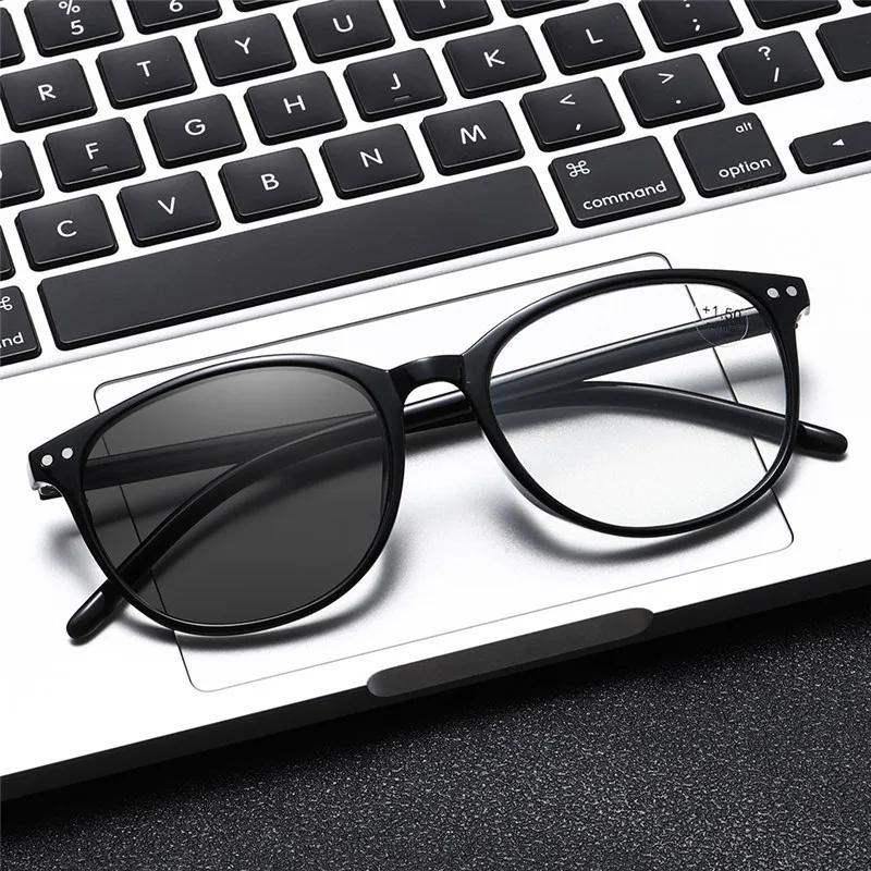New Photochromic Blue Light-Blocking Reading Glasses Unisex Fashionable High-Definition Presbyopia Eyewear Diopter 0 To +4.0