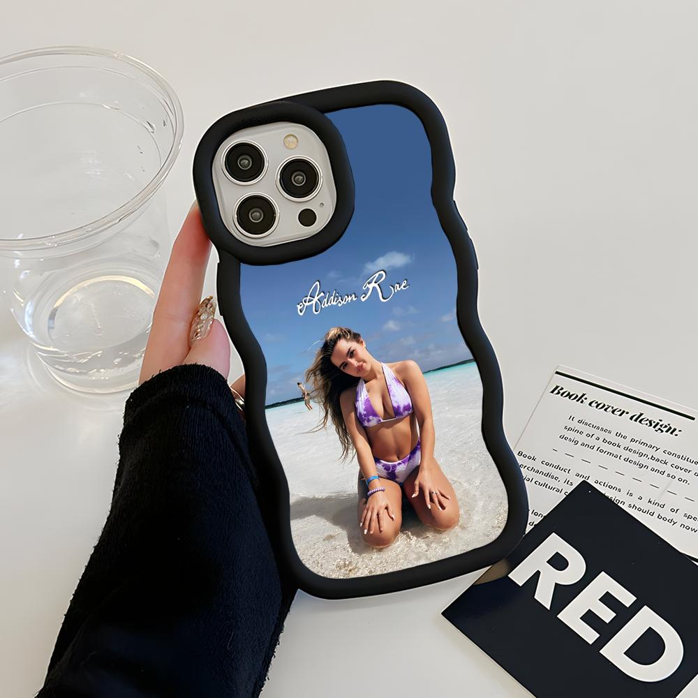 Addison Rae Handyhülle für iPhone 17 16 15 14 13 12 11 Air Pro Max Plus Welle Kante TPU Bunte Hülle Hülle Hübsch Luxus
