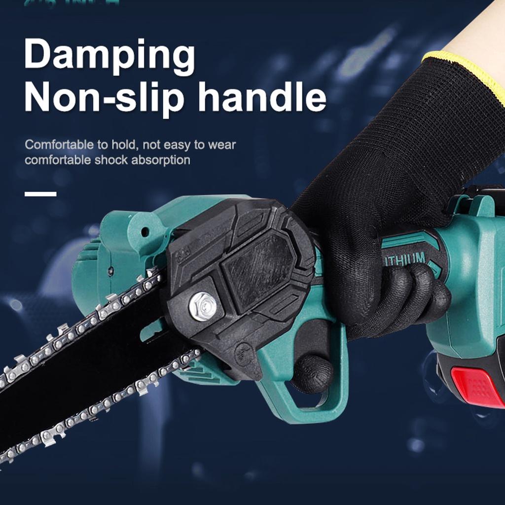 1200W Mini 4palcová dobíjecí elektrická řetězová pila s 1/2 lithium-iontovou baterií Dřevoobráběcí prořezávací pila pro jednu ruku Zahradní nářadí
