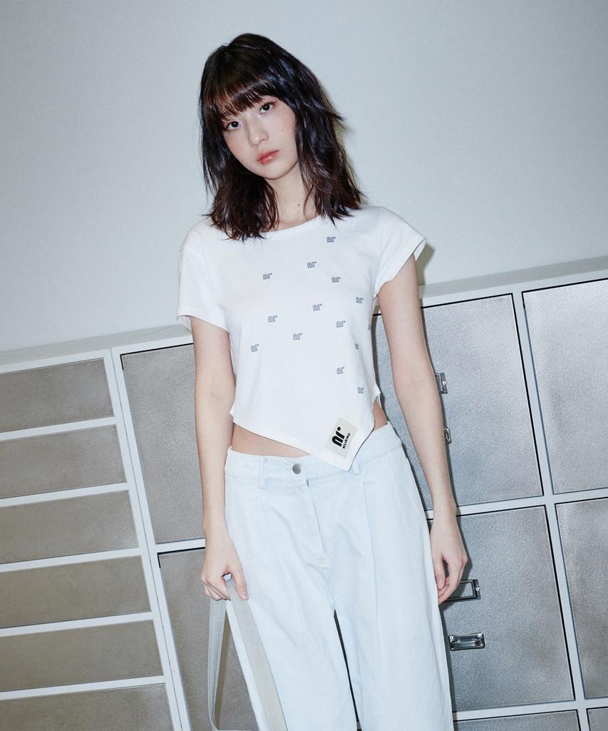NILLRING T10.00 Unbalanced Short-Sleeved Print T-Shirt
