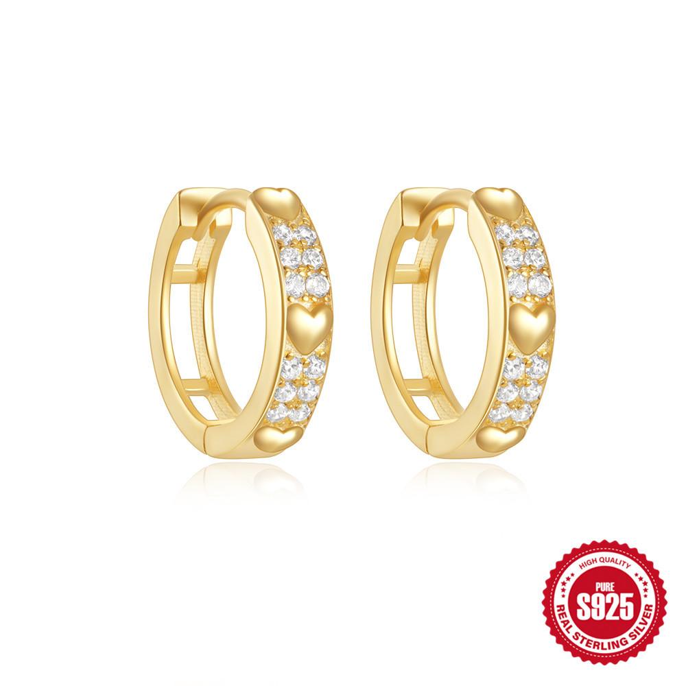 Stylish And Simple S925 Sterling Silver Daily With Classic Diamond-Encrusted Light Luxury Cold Earrings Earrings Earrings