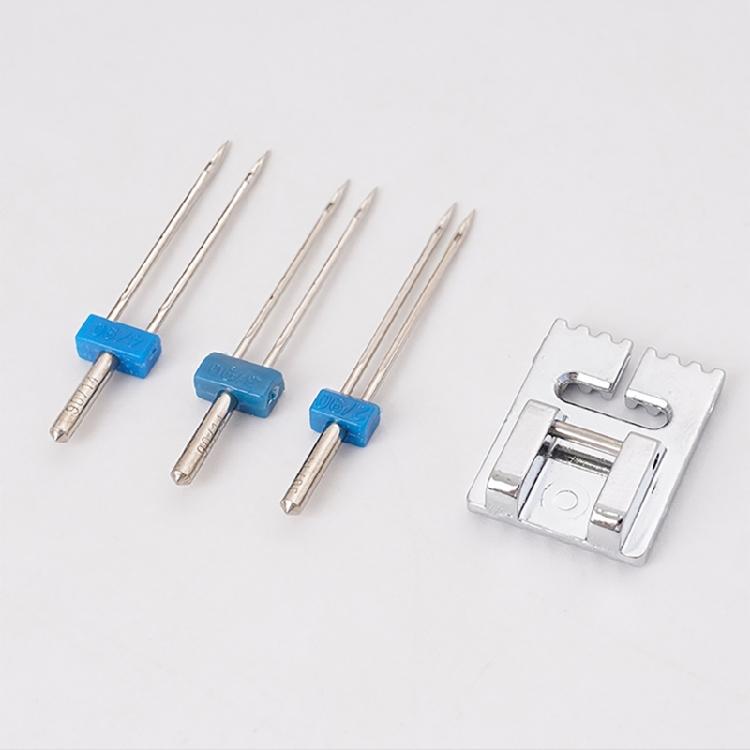 3Pcs Twin Needle Stretch Machine Needle and Presser Foot Replacement Set for Most Household Sewing Machine