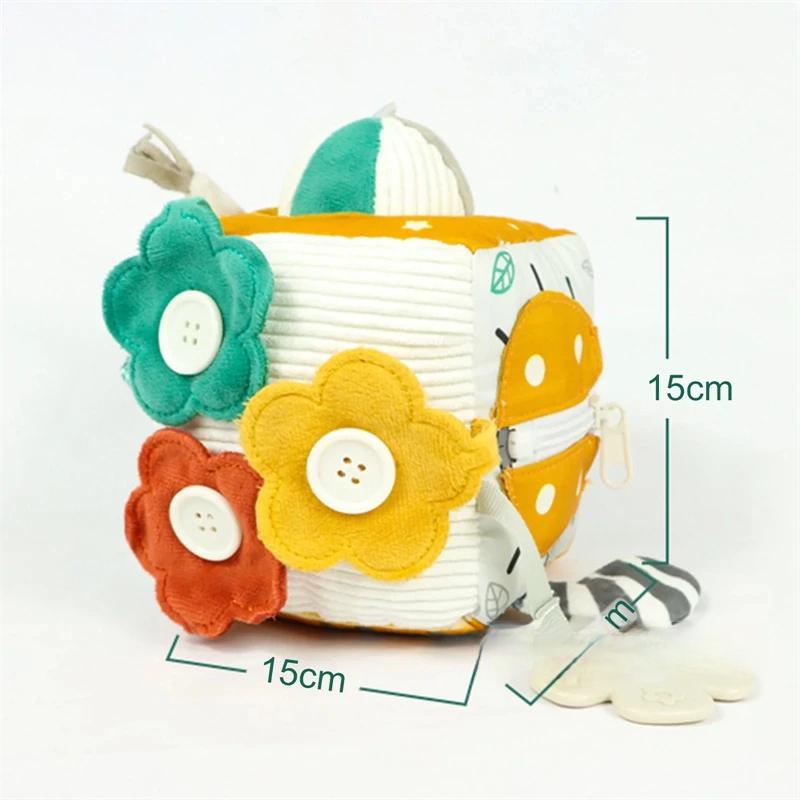 Baby Busy Cube Sensory Toys Activity For Toddlers Learning Educational Toys Developmental With Mirror Soft Infant 0-3 years