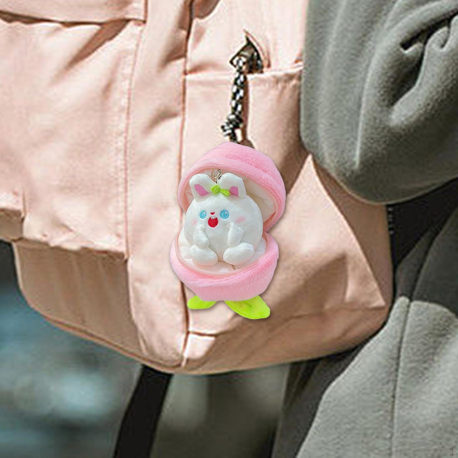 

Fruit Doll Plush Keychain Kids Bag Pendant Birthday Gift Keyring Holder Soft Men Women Car Peach