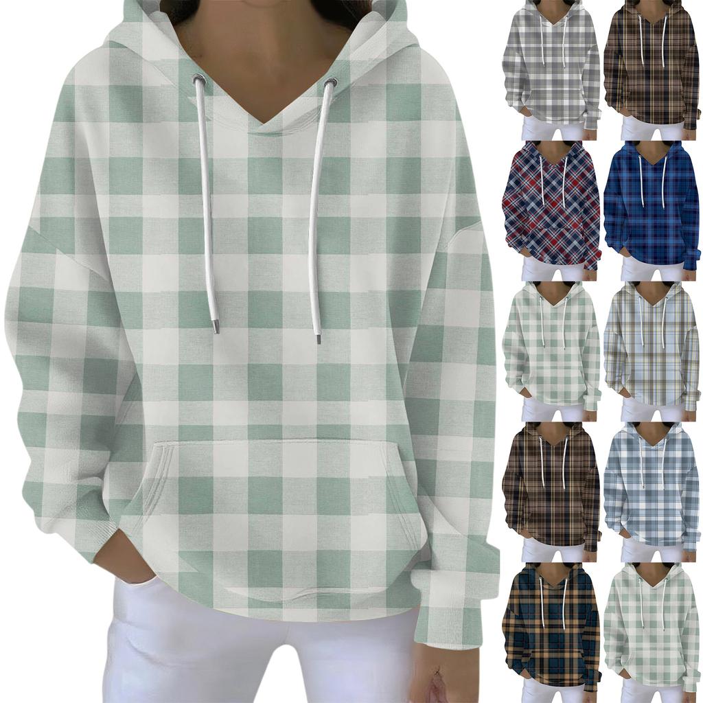 Women's Fashion Casual Hooded Loose Printed Long Sleeve Sweatshirt