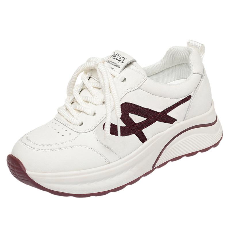 Fashion Spring Autumn Versatile White Shoes Leather Travel Casual Shoes Soft Sole Comfortable Women Middle-Aged Elderly Sports Shoes